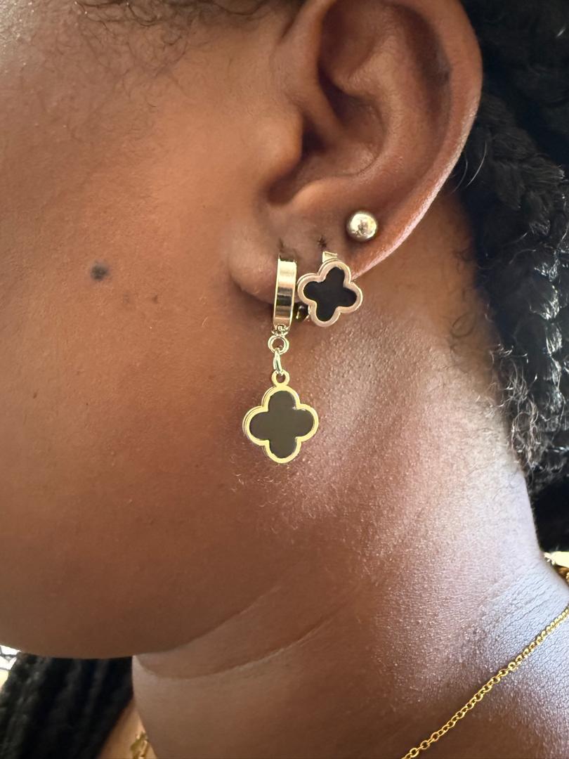 Stainless Steel Mixed Clover Charms Earrings set.